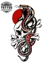 tatouage-tete-de-mort-serpent-design-effrayant-ephemere