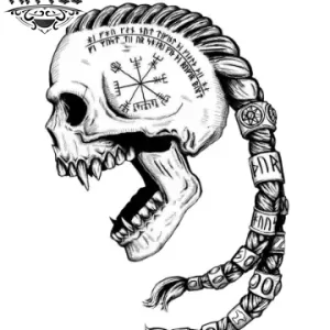 tatouage-tete-de-mort-viking-design-unique-ephemere tatouage-tete-de-mort-viking-design-unique-ephemere