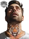tatouage-cou-tigre-temporaire-effet-sauvage-audacieux tatouage-cou-tigre-temporaire-effet-sauvage-audacieux