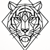 Tatouage Tigre Géométrique