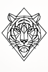 Tatouage Tigre Géométrique