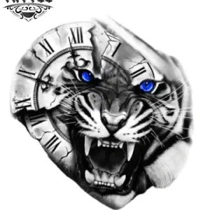 tatouage ephemere tigre horloge design temporaire tatouage ephemere tigre horloge design temporaire