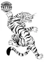 tatouage japonais ephemere tigre noir et blanc tatouage japonais ephemere tigre noir et blanc