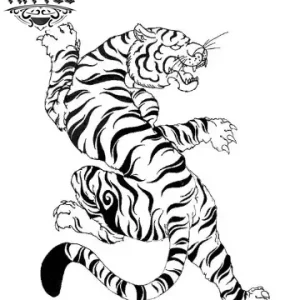 tatouage japonais ephemere tigre noir et blanc tatouage japonais ephemere tigre noir et blanc