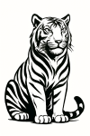 Tatouage Tigre Majestueux Contours Nets Tatouage Tigre Majestueux Contours Nets