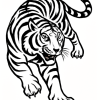 Tatouage Tigre Rugissant Tribal Tatouage Tigre Rugissant Tribal