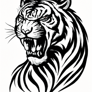 Tatouage Tigre Majestueux Puissant Tatouage Tigre Majestueux Puissant