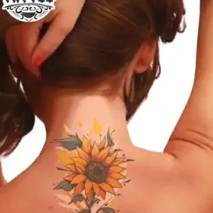 tatouage-ephemere-tournesol-nuque-design-original-fleuri tatouage-ephemere-tournesol-nuque-design-original-fleuri