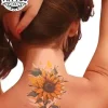 tatouage ephémère tournesol nuque élégant temporaire