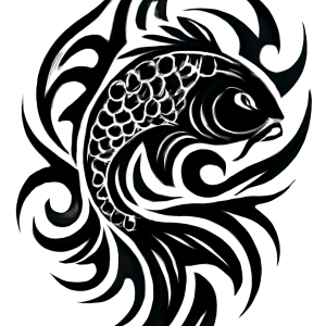 Tatouage Tribal Carpe et Motifs Fluides tatouage-tribal-carpe-et-motifs-fluides