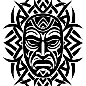 Tatouage Tribal Masque Ancestral Entrelacé tatouage-tribal-masque-ancestral-entrelace