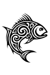 Tatouage Tribal Poisson Contour Accentué tatouage-tribal-poisson-contour-accentue