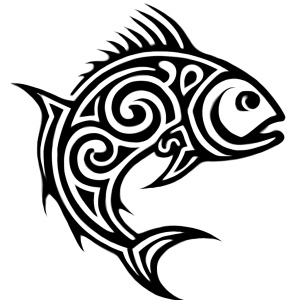 Tatouage Tribal Poisson Contour Accentué tatouage-tribal-poisson-contour-accentue
