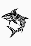 Tatouage tribalisme requin précis Tatouage tribalisme requin précis