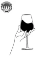 mini-art-corporel-temporaire-verre-de-vin-stylisé mini-art-corporel-temporaire-verre-de-vin-stylisé