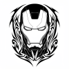 Tatouage Masque Iron Man Tribal tatouage-masque-iron-man-tribal