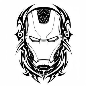 Tatouage Masque Iron Man Tribal tatouage-masque-iron-man-tribal